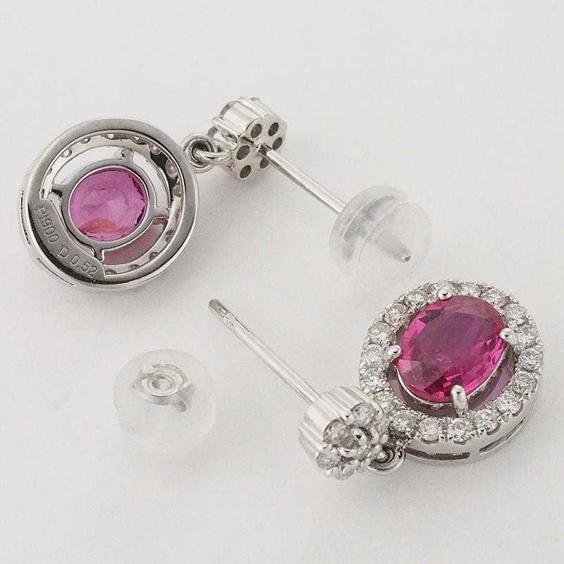 音羽屋□ ノーヒート 非加熱ピンクサファイア/1.61ct ダイヤ/0.52ct 