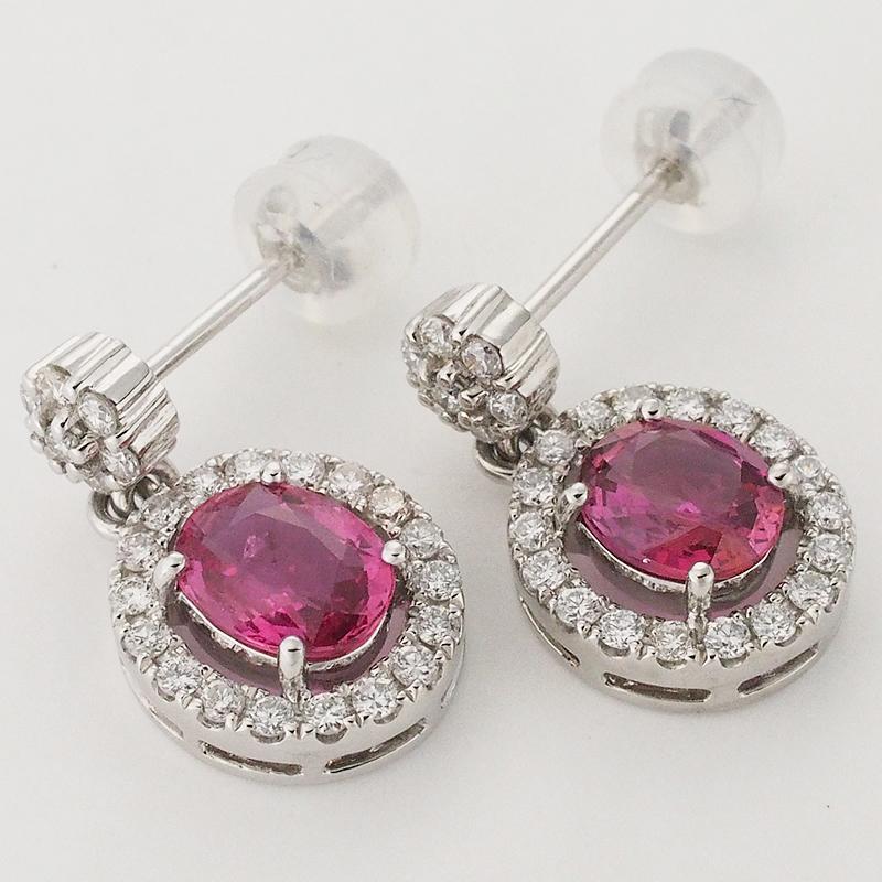 音羽屋□ ノーヒート 非加熱ピンクサファイア/1.61ct ダイヤ/0.52ct 
