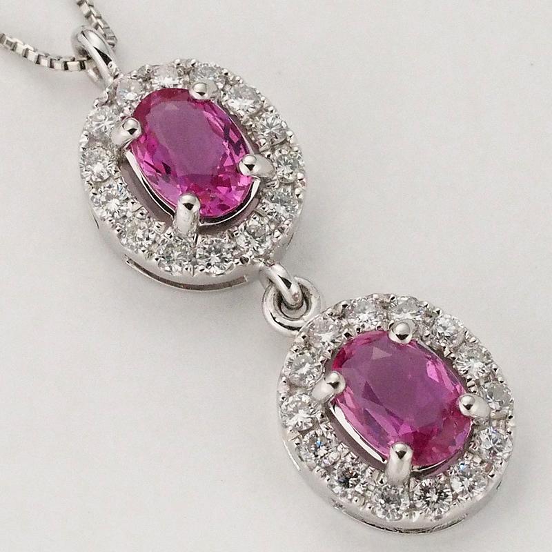 音羽屋□ ノーヒート 非加熱ピンクサファイア/1.02ct ダイヤ/0.32ct