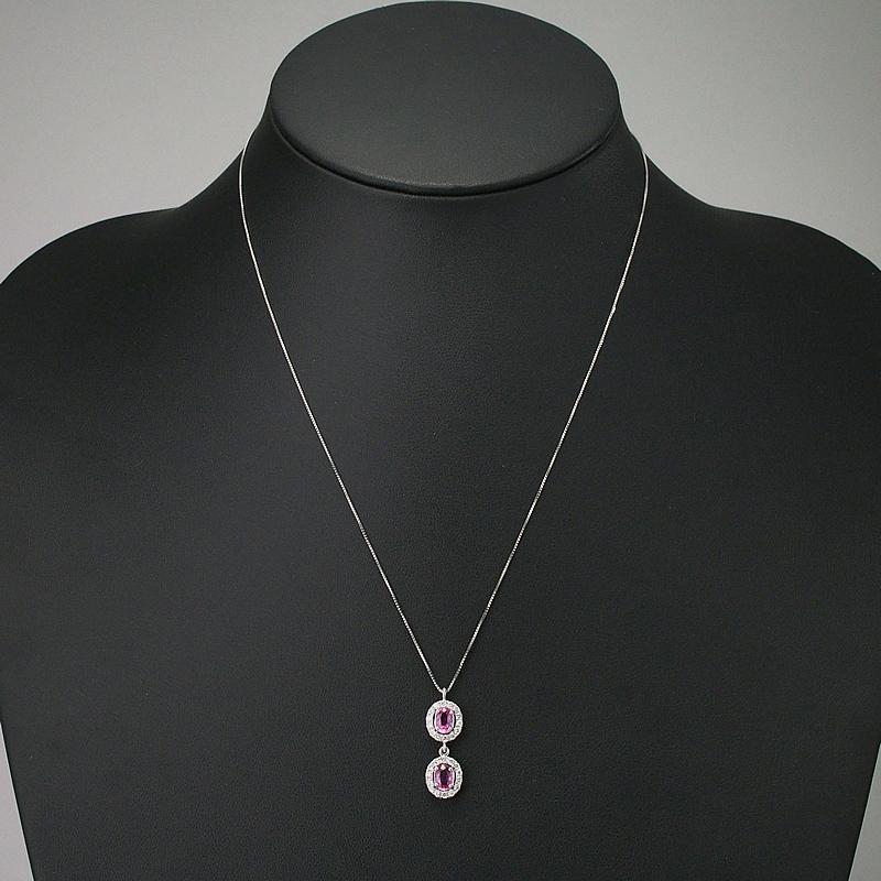 音羽屋□ ノーヒート 非加熱ピンクサファイア/1.02ct ダイヤ/0.32ct