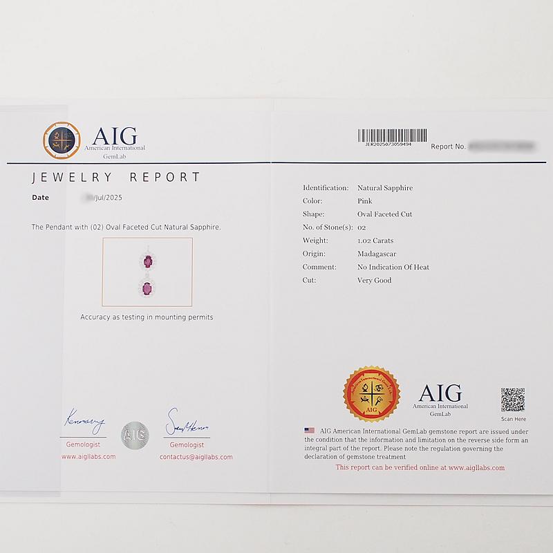 音羽屋□ ノーヒート 非加熱ピンクサファイア/1.02ct ダイヤ/0.32ct