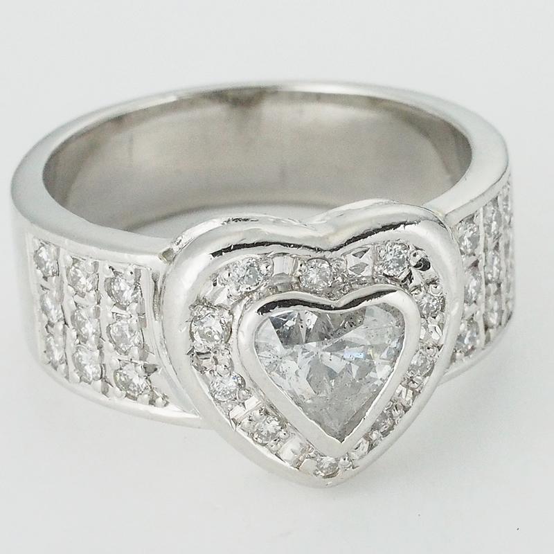 音羽屋□ ダイヤモンド/0.80ct 0.33ct Pt900 デザイン リング 17号