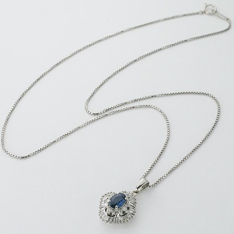 音羽屋□ サファイア/0.83ct ダイヤ/0.65ct Pt900/Pt850 プラチナ