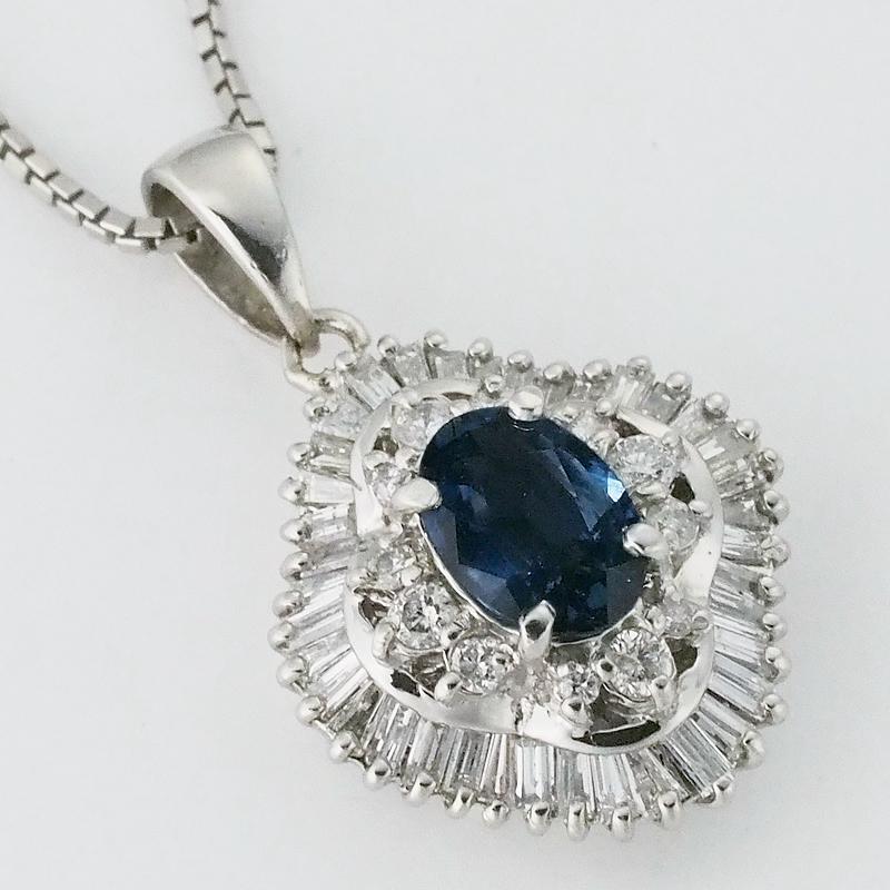 音羽屋□ サファイア/0.83ct ダイヤ/0.65ct Pt900/Pt850 プラチナ