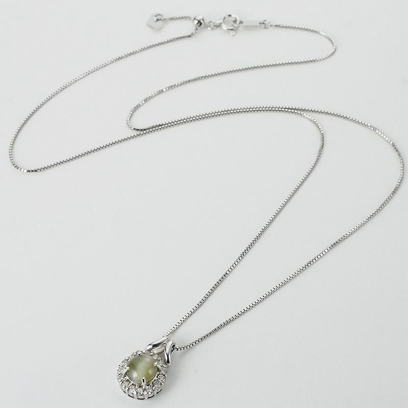 音羽屋□ クリソベリルキャッツアイ/1.20ct ダイヤ/0.26ct K18WG 