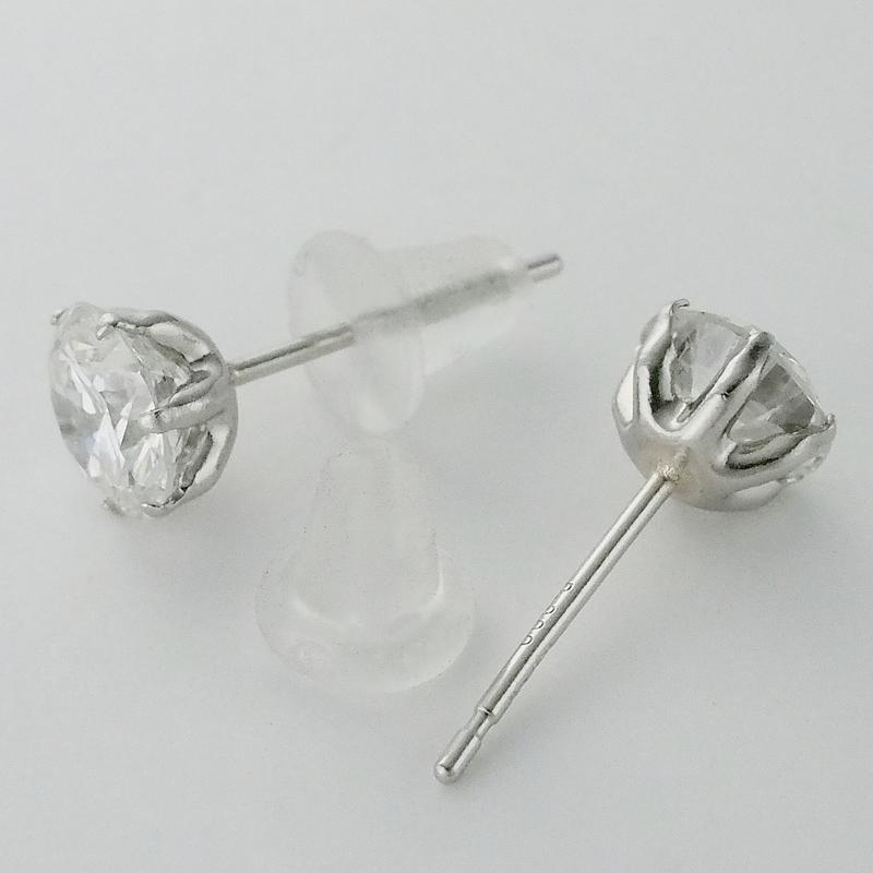 音羽屋□ G/I-1 ダイヤモンド/0.646ct 0.628ct Pt900 1粒ダイヤ ピアス 