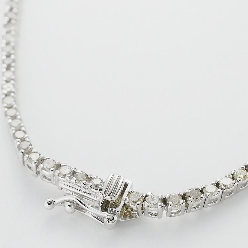 音羽屋□ ダイヤモンド/5.00ct K18WG テニスネックレス 仕上済 鑑別書