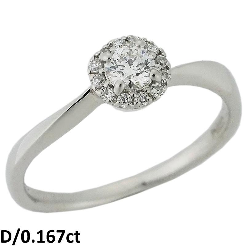 音羽屋□ 4℃ ダイヤモンド/0.167ct Pt950 デザイン リング 12号 仕上済 