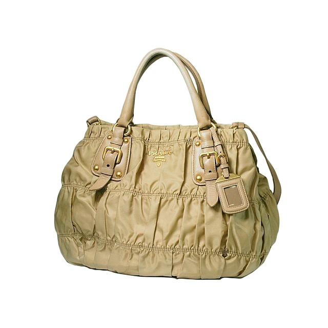 PRADA プラダ 斜めがけ 2way ギャザー ハンドバッグ ショルダーバッグ