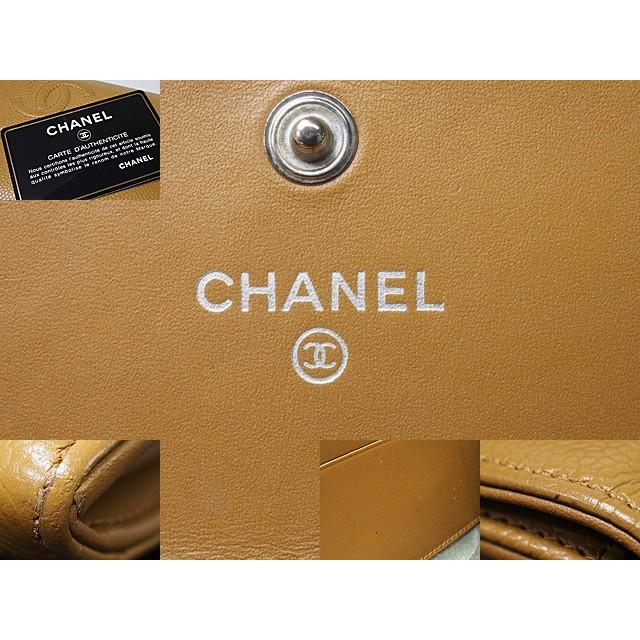 キャビアスキン 音羽屋□ シャネル CHANEL レザー 二つ折り 長財布 