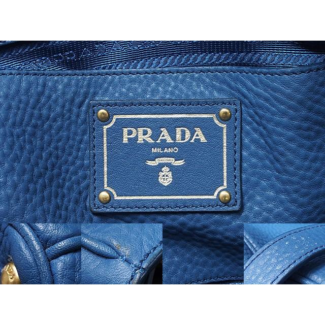 PRADA 音羽屋□ プラダ ハンドバッグ 2WAYバッグ コバルト ブルー 