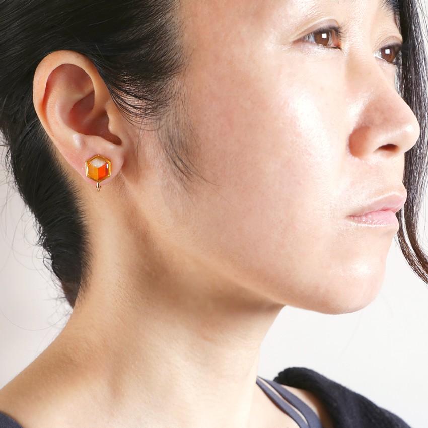 peace of sea S六角形 ピアス/イヤリング ネコポス : 石巻元気 peace of sea S六角形 ピアス/イヤリング ネコポス : 石巻元気