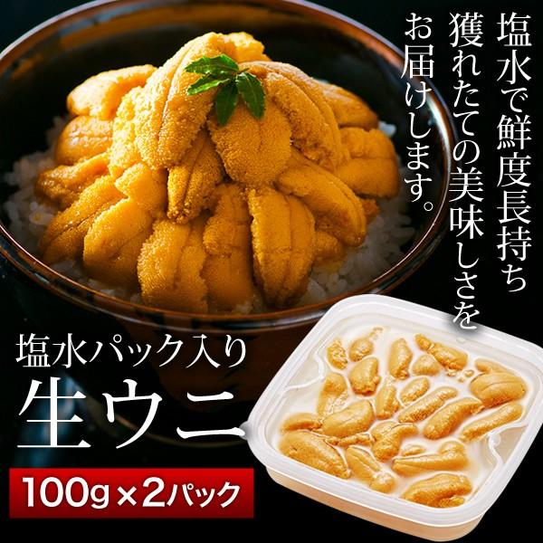 塩水パック入り生ウニ（100g×2パック）冷蔵 : 石巻元気商店 - 通販 - Yahoo!ショッピング