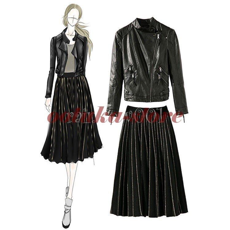 半額品 レディース 秋冬 2点セット 皮コート スカート 女性用 Pu革 ショート ジャケット アウター レザージャケット 黒い グレー スカート 上下セット 防風 通勤服 高速配送 Bitcoinbro Frankhawley Com