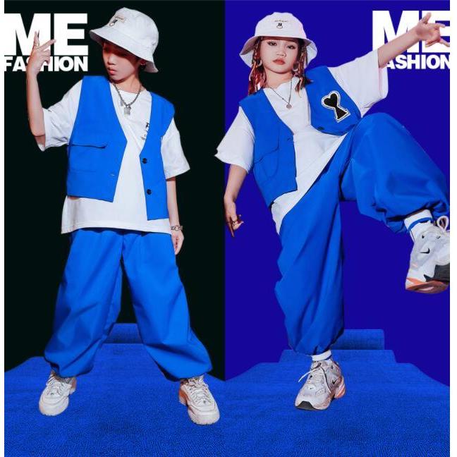 キッズ ダンス 衣装 かっこいい ヒップホップ レッスン着 子供服 夏 男女兼用 ベスト サルエルパンツ