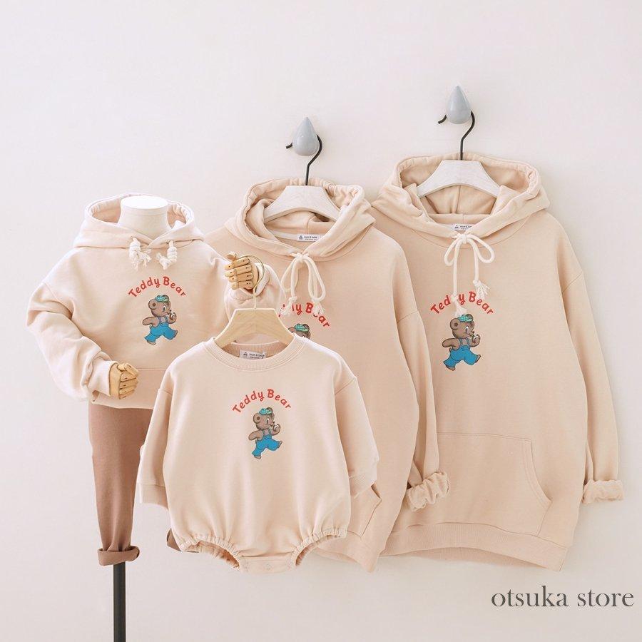 親子ペアルック 赤ちゃん パーカー 秋冬 スウェット フード付きトレーナー カバーオール 家族写真 お揃いコーデ 在庫処分大特価 長袖 ベビー 家族お揃い 親子コーデ ロンパース