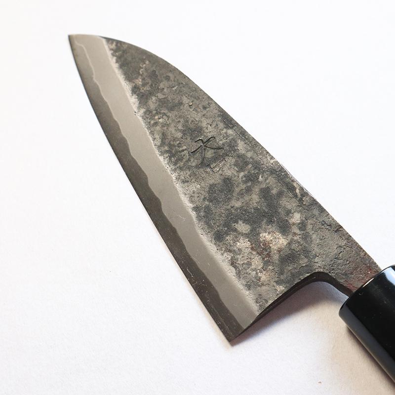 小出刃包丁 安来鋼（白紙） 刃渡り120mm 両刃（左右兼用） 職人手作り