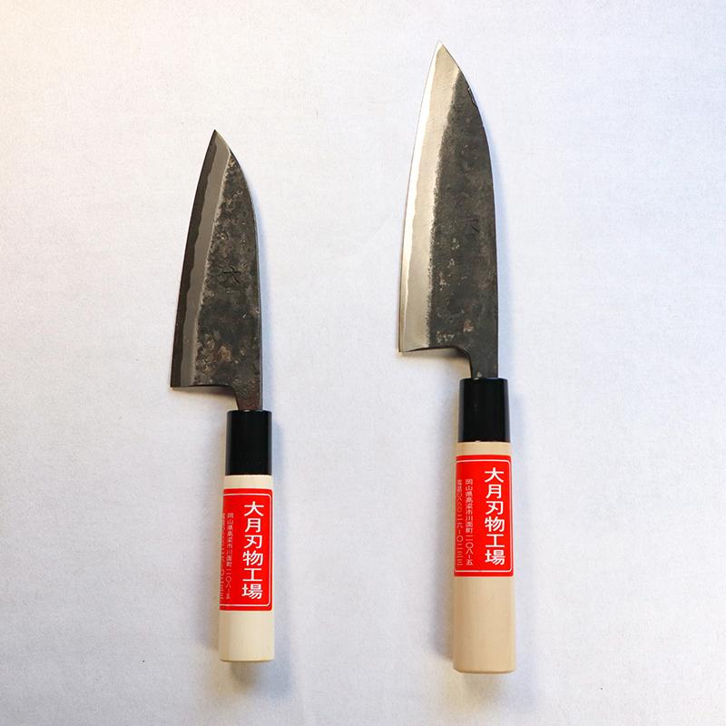 小出刃包丁 安来鋼（白紙） 刃渡り120mm 両刃（左右兼用） 職人手作り