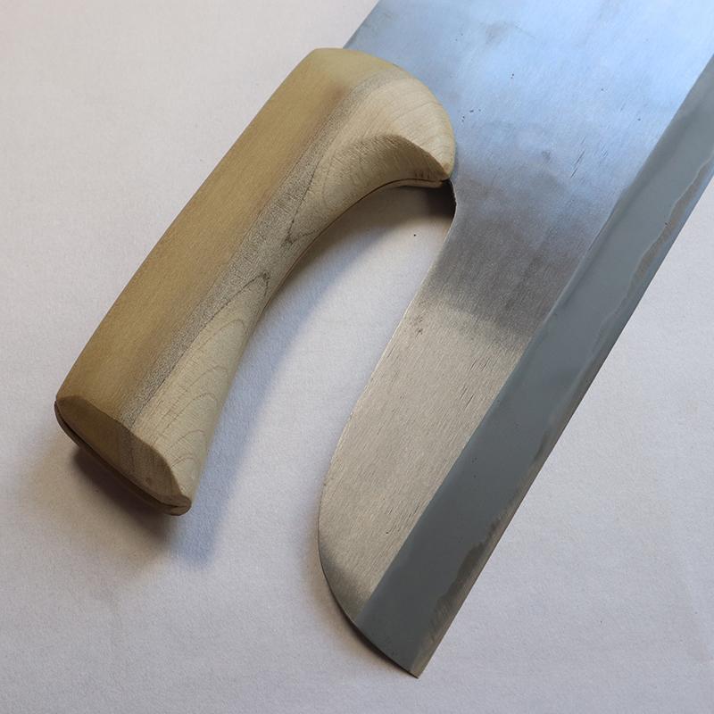 麺切り包丁 安来鋼（青紙） 全長330mm 職人手作り : 大月刃物工場