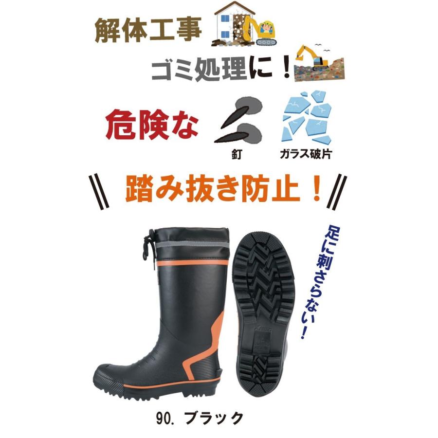 踏み抜き防止先芯入り長靴2019年春夏新商品【林業 漁業 吸汗素材 男女