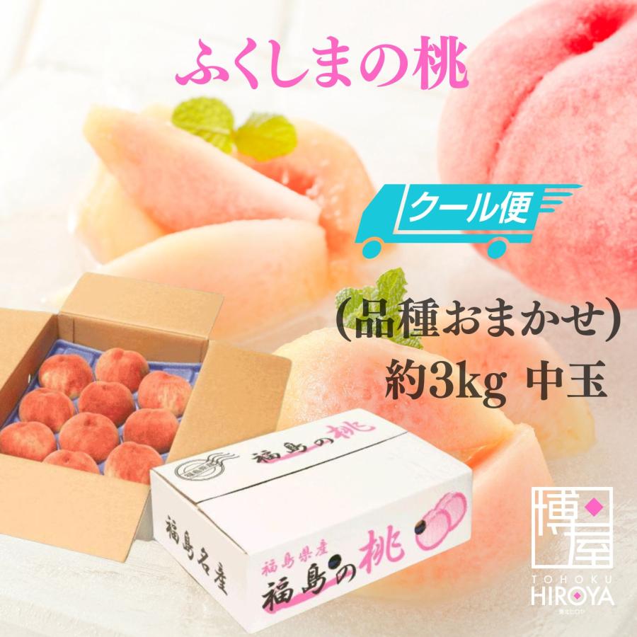 モモさま専用　3個セット 2026 博屋 福島県産 桃 秀品 (品種おまかせ) 約3kg (中玉) x 1箱 もも