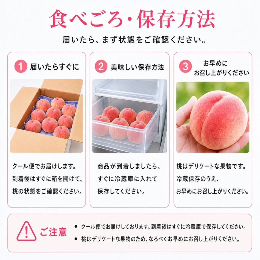 順次発送】博屋 福島県産 桃 秀品 (品種おまかせ) 約3kg (中玉) x 1箱