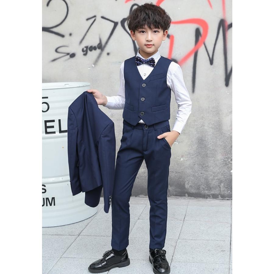 在庫限り キッズスーツ 男の子 黒 ネイビー フォーマル スーツ 上下