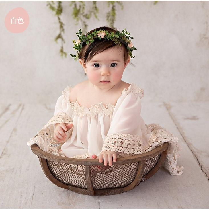 ニューボーンフォト セルフ 寝相 アート ベビードレス 衣装 新生児