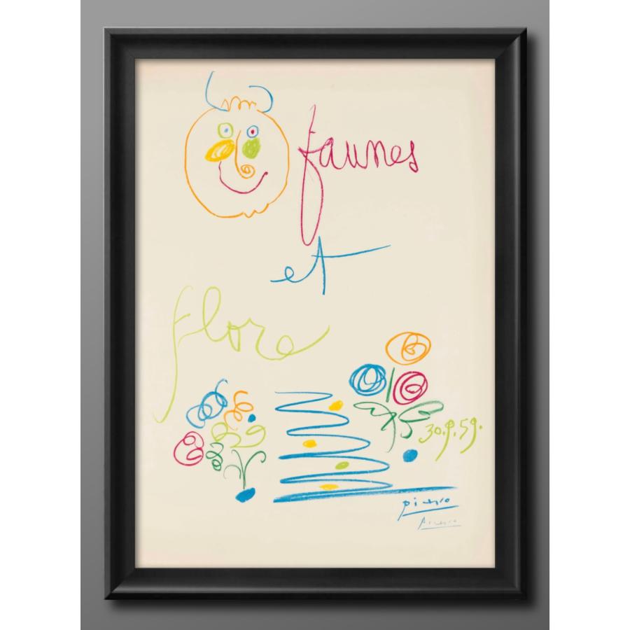 日本製 ポスター パブロ・ピカソ ファウヌスとフローラ 絵画