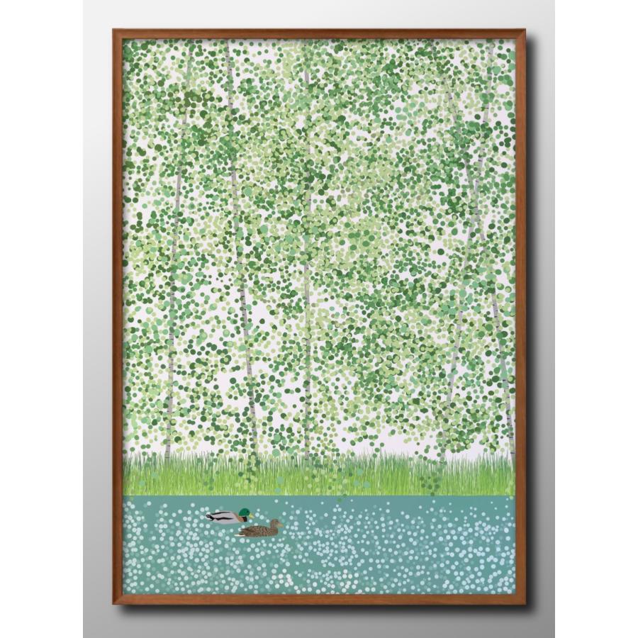 ポスター ダッグ 鴨 ネイチャー 自然 鳥 バード 北欧 絵画 インテリア A3サイズ アート 新築祝い ギフト 模様替え インテリア 管理ID:14324（Yahoo!・お家で美術館）