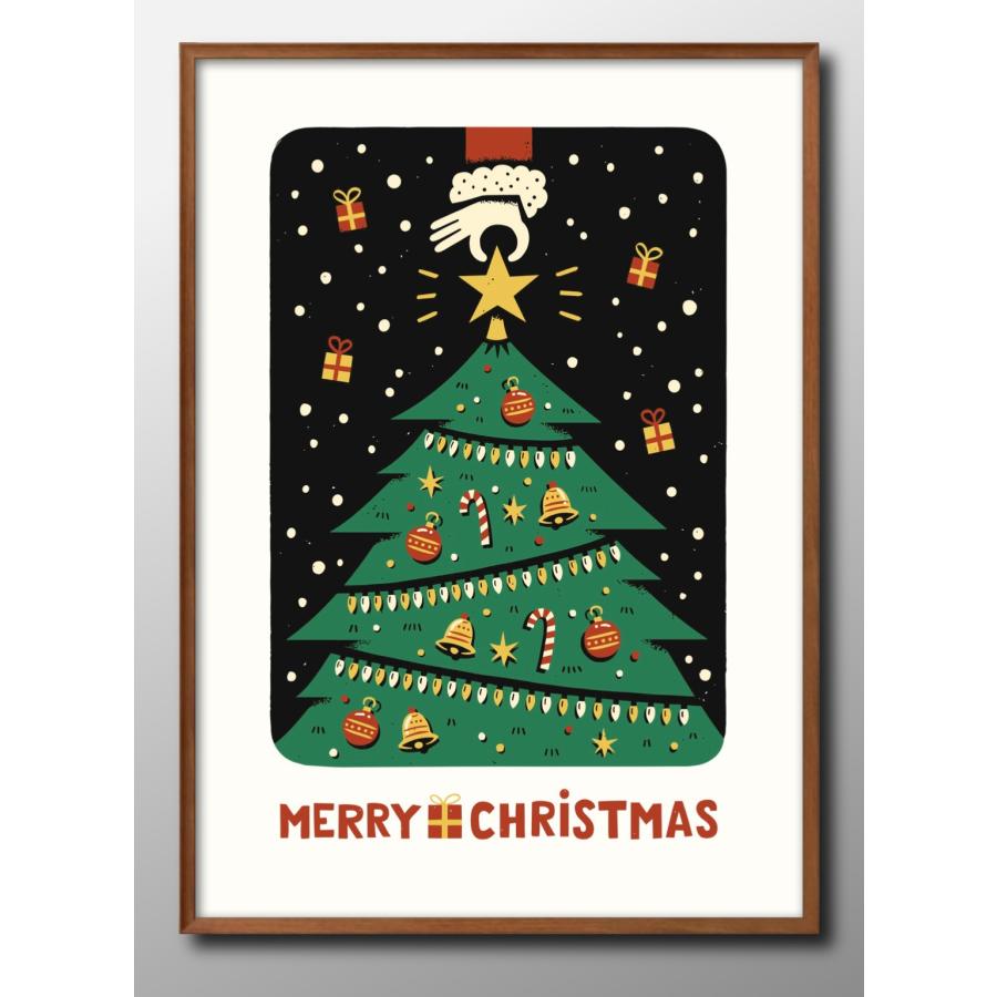ポスター クリスマス ツリー Xmas 北欧 絵画 インテリア A3サイズ