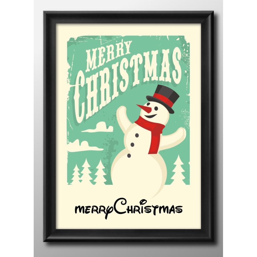ポスター Xmas スノーマン クリスマス 絵画 インテリア A3サイズ