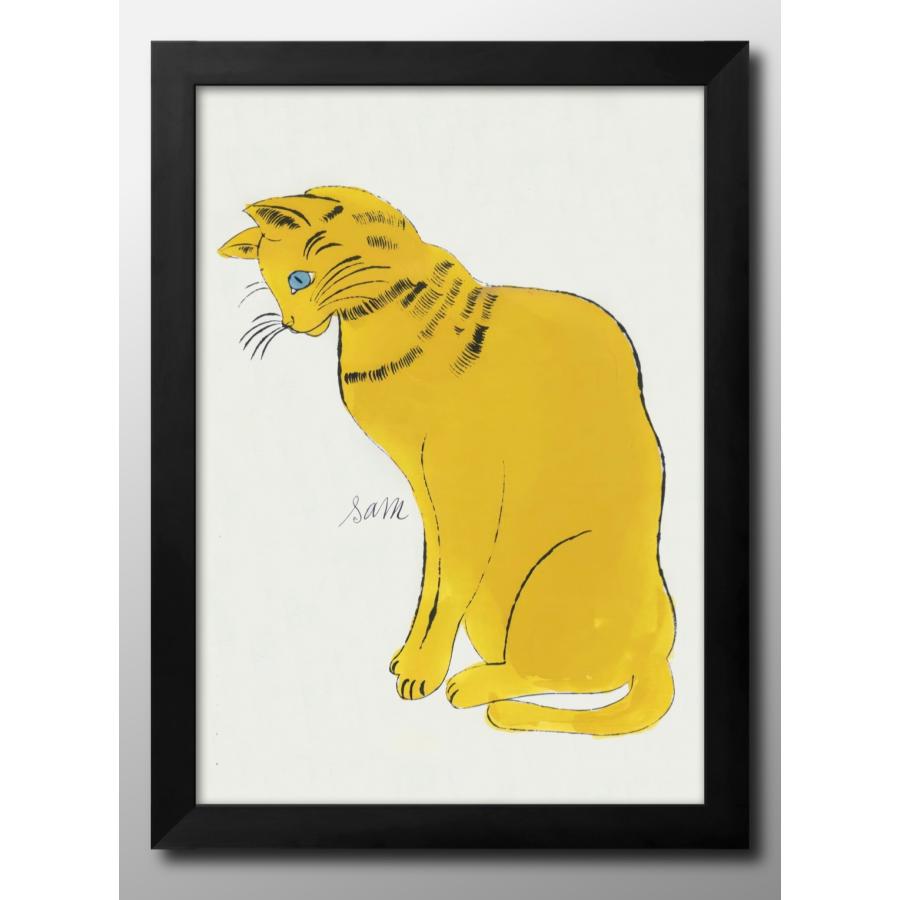 日本製 ポスター アンディ ウォーホル 猫 ネコ イエロー 絵画