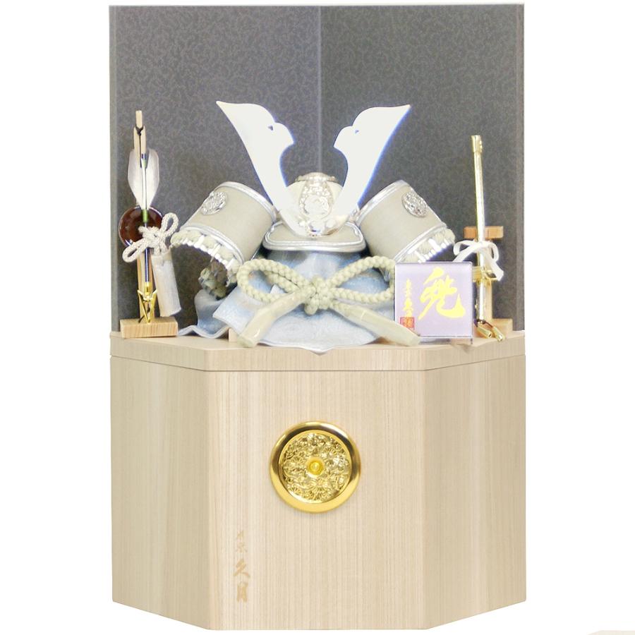 五月人形 久月 兜 コンパクト 収納飾り モダン 家紋入れ 人形屋の桜竹 爆買 | 久月 | 02