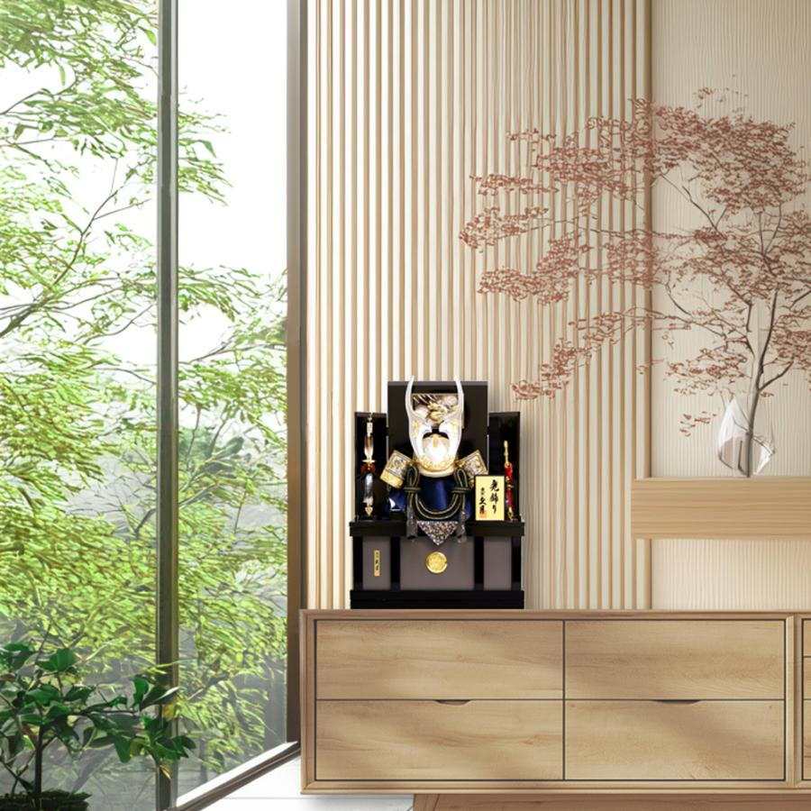 かぶれる兜 五月人形 久月 家紋付き 着用 収納飾り おしゃれ 豪華 人形屋の桜竹 爆買 | 久月 | 01