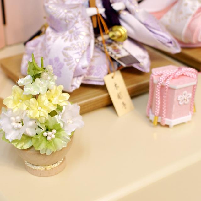 吉徳大光 雛人形 コンパクト 収納飾り 花こばこ (305-364) 463S50352