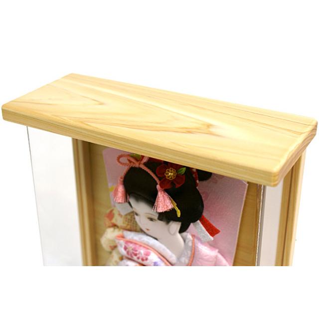 久月 羽子板 久月作 金彩桜 桃白 檜アクリルケース飾り (40327-1) ご