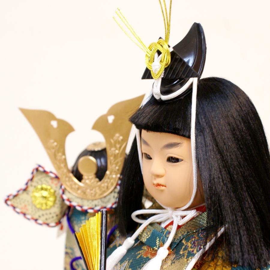 吉徳大光 五月人形 子供大将 武者 ガラスケース飾り 祝兜 503-354