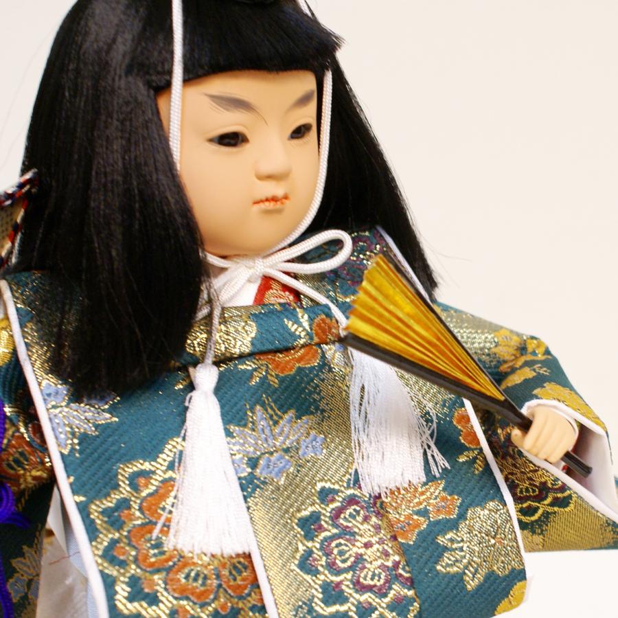 吉徳大光 五月人形 子供大将 武者 ガラスケース飾り 祝兜 503-354