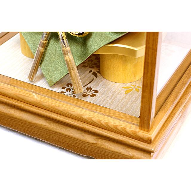 五月人形 伊達政宗 兜 コンパクトガラスケース 50525 ナチュラルカラー