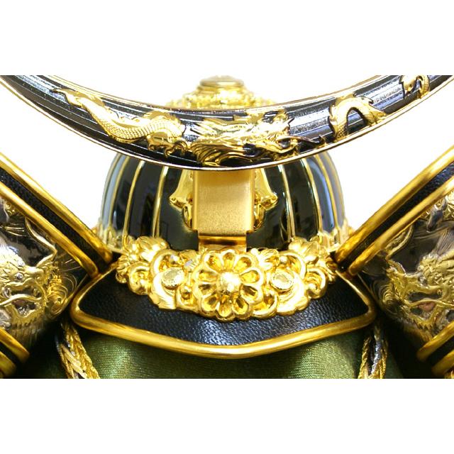 五月人形 伊達政宗 兜 コンパクトガラスケース 50525 ナチュラルカラー