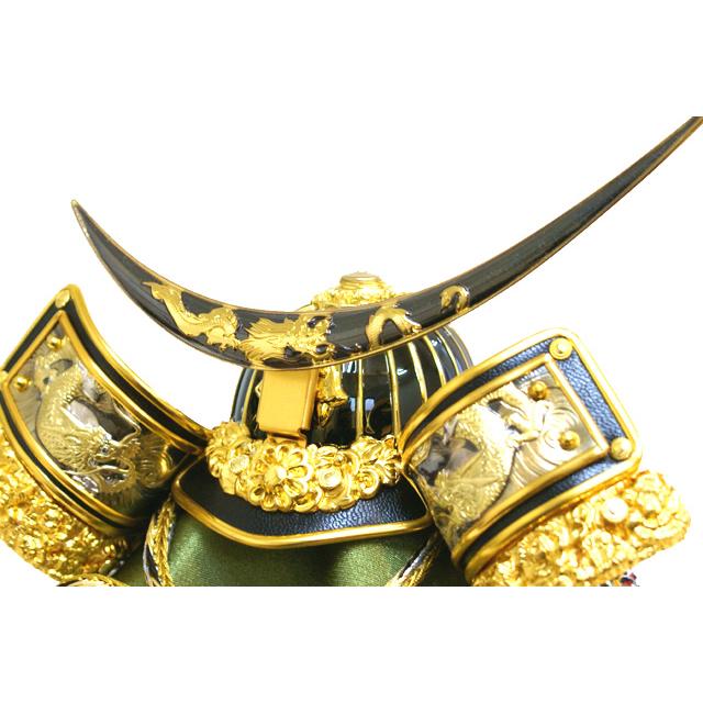 五月人形 伊達政宗 兜 コンパクトガラスケース 50525 ナチュラルカラー