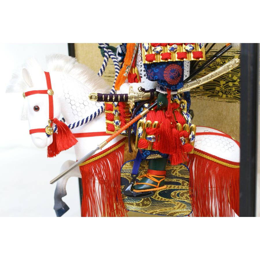 久月 五月人形 ガラスケース飾り 子供大将「馬乗大将」武者人形 561171