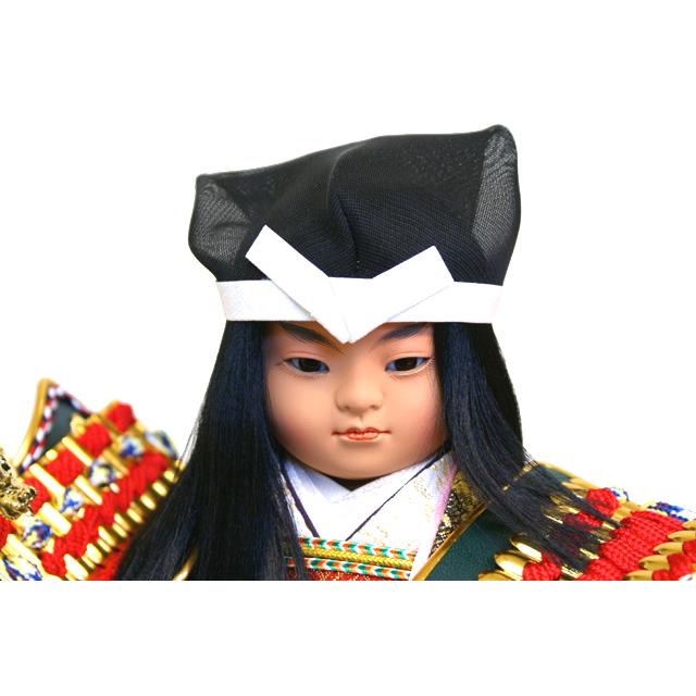 久月 五月人形 子供大将「兜 差」武者人形 ガラスケース飾り