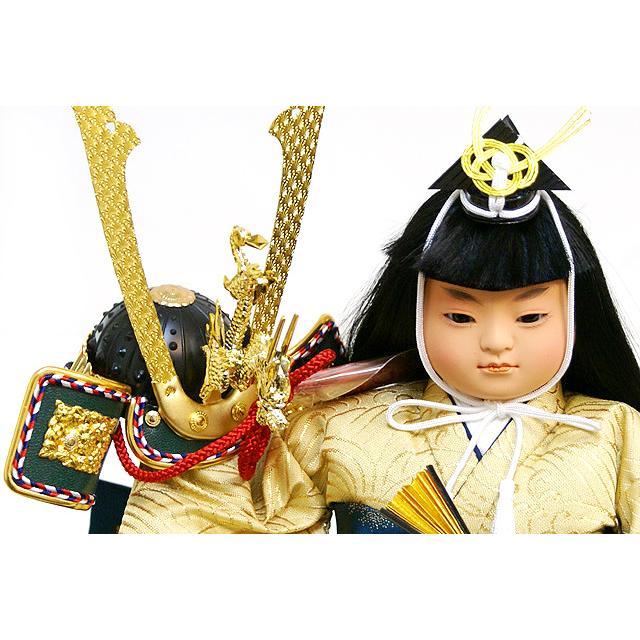 久月 五月人形 ガラスケース飾り 子供大将「風神 兜差」武者人形