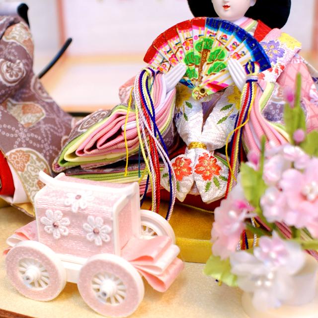 久月 雛人形 ケース飾り ピンク 親王 よろこび雛 65704 ningyoya