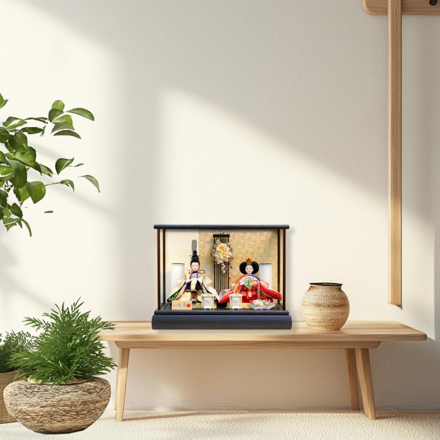 雛人形 久月 ガラスケース 親王 よろこび雛 コンパクト ケース飾り ningyoya ひな人形 安い 爆買 | 久月 | 01