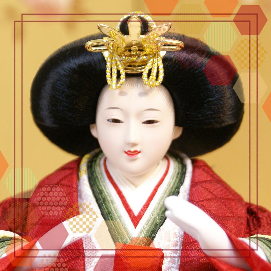 久月 雛人形 銘木シリーズ「Tochi 栃」コンパクト 収納飾り よろこび雛