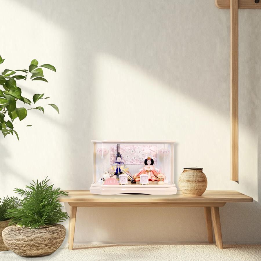雛人形 久月 ケース飾り ピンク 親王 よろこび雛 ningyoya 67608 木製 ひな人形 安い 爆買 | 久月 | 01