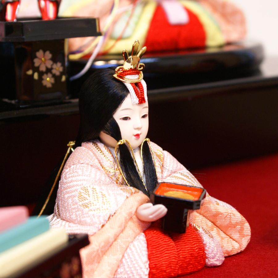 久月 雛人形 ほのか アクリルケース 木目込み 瑞穂 三人官女 五人